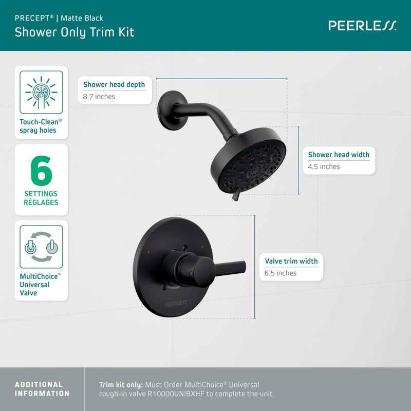Peerless PTT188782-BL Trim Kit Shower Only, Matte Black - Image 4